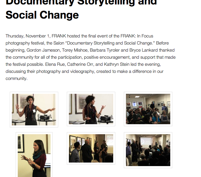 Frank in Focus: Documentary Storytelling and Social Change Frank in Focus: Documentary Storytelling and Social Change